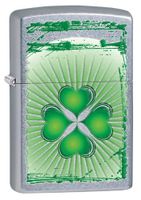 Zippo Shamrock Lighter, Street Chrome