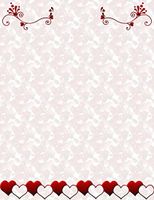 Valentine Red & White Heart Stationery Printer Paper 26 Sheets