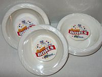 LOT OF 3- 20 PACK WHITE PLASTIC 12oz BOWLS 6"- 60 TOTAL DISPOSABLE PARTY SUPPLIES …
