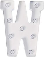 Darice White Metal Marquee Letter - W - 9.87" Tall, White Finish