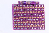 9” Writing Poetry Journal/Sketchbook -Stonestudded Handmade Scrapbook/Notebook Diary with stonestudded pen (PURPLE)