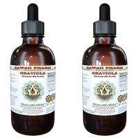 Graviola Alcohol-Free Liquid Extract, Graviola (Annona Muricata) Dried Leaf Glycerite Hawaii Pharm Natural Herbal Supplement 2x4 oz
