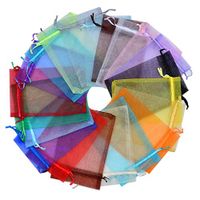50pc 4x6 inches Gifts Wrap Bags Mixed Color,Organza Sheer Fabric,Drawstring Pouches for Baby Shower Favor,Jewelry,Christmas Ornament,Valentine Day,Bathroom Craft Soaps,Accessories Set,Hotel,Bracelets