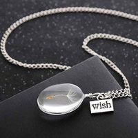 Fashion Jewelry Clear Glass Ball Real Dandelion Necklace pendant Woman Pretty Cheap Pendant Jewerly Women Aesthetic Fashionable Beads Comfortable Accessory