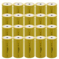 20x D Size 1.2V NiCD Button Top Rechargeable Batteries for electric razors, toothbrushes, meters, radios