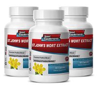 Sleep Support - ST John's Wort Extract for Positive Mood and Well-Being - St. John's Wort, Gingkgo Biloba, Siberian Eleutherococcus - 3 Bottles 180 Capsules