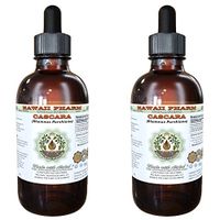 Cascara Alcohol-Free Liquid Extract, Cascara (Rhamnus Purshiana) Dried Bark Glycerite Hawaii Pharm Natural Herbal Supplement 2x2 oz
