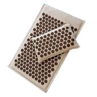 Acupressure Cushion, Lotus Acupoint Massage Mat Help Release Muscle Pain and Tension, Acupuncture Mat for Back/Neck Massage + Pillow Cushion,Brown