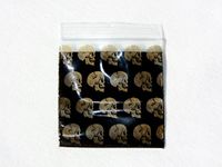 500 Bags 125125 1.25" x 1.25" Gold Skull Mini ZIPLOCK Black Plastic Bags Apple Baggies - Reusable RECLOSABLE HIGH Quality