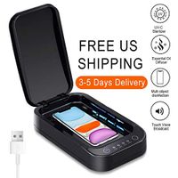 UV Cell Phone Sanitizer, HATALKIN Portable UV Light Sterilizer Cleaners Aromatherapy Function Disinfector Smartphones Sanitizer UV Box for All iOS Android Phone Makeup Brush Jewelry Watch (Black)