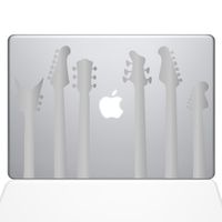 The Decal Guru Guitar Band Decal Vinyl Sticker, 11" MacBook Air, Silver (1416-MAC-11A-S)