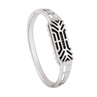 FUNIC Smart Watch Band, Fashion Stainless Steel Accessory Bangle Wrist Strap for Fitbit Flex 2 (Silver)