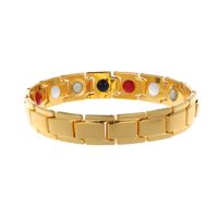 Healifty Titanium Magnetic Bracelet Titanium Steel Health Therapy Bracelet for Men Male Arthritis Pain Relief Carpal Tunnel (Golden)