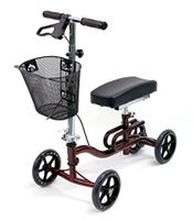 Karman Luxury Lightweight 4-Wheeled Knee Walker with Basket in Burgundy