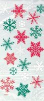 20 Red & Green Snowflake Cellophane Sweet Display Bags by Unique Party