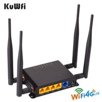 KuWFi 300Mbps 3G 4G LTE Car WiFi Wireless Router Extender Strong Signal OpenWRT Cat6 WiFi Routers with USB Port SIM Card Slot with External Antenna for Europe Middle East