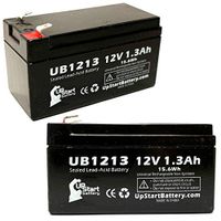 2 Pack Replacement for Litegait MX100 Battery - Replacement UB1213 Universal Sealed Lead Acid Battery (12V, 1.3Ah, 1300mAh, F1 Terminal, AGM, SLA) - Includes 4 F1 to F2 Terminal Adapters