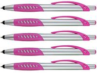 Lexus Stylus Pen, 2 in 1 Capacitive Stylus & Ballpoint click Pen with Comfort Grip For Universal touchscreen Devices,Tablets,iPad, iPhone 6,6 Plus, iPod, Android, Samsung Galaxy (Box of 5, Pink)