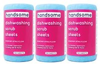 Handsome Scrub, One a Day dishwashing Sheet, Daily Disposable, 50 Day Supply, Anti-Bacterial, Non-Scratch, eco-Friendly, Recyclable scouring pad, use for Dish-Washing, Kitchen, pet, Baby dishwashing