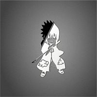 Wallner 2pcs Anime Naruto Uzumaki metal Decal Sticker for cellphone and laptop (Silver) (Uzumaki)