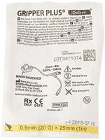 Smiths Medical 21-2966-24 Deltec Gripper Plus Safety Needle with Luer Active Needleless Y-Site, 20 Gauge, 25 mm Length (Pack of 12)