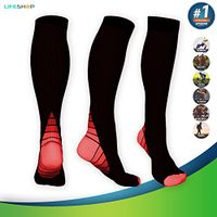 Graduated Compression Therapy Socks | Athletic Fit for Running-Cycling-Nurses-Travel-Maternity-Support | Improves Blood Circulation, Anti-Swelling & Varicose Veins | 15-20mmHg (3 Pair, Red)
