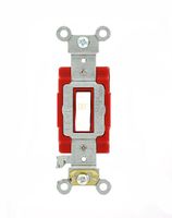 Leviton 1243-W 20 Amp, 120/277 Volt, Toggle Pigtail Single-Pole AC Quiet Switch, Heavy Duty Grade, Grounding, White
