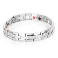My Identity Doctor - Magnetic Energy Bracelet, Stainless Steel and Titanium, Silver Colored, Fold Over Clasp - Wrist Size 7.25 Inch