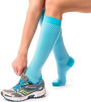Knee High Compression Socks for Women & Men, 15-20 mmHg - Edema Pain Relief - Nurse, Travel, Pregnancy & Running Comfort - Lightweight Graduated Nursing Sock - Knee High Stockings, Blue S