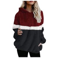 Shusuen Womens Fuzzy Fleece Sweatshirt Oversized Warm Sherpa Zip Pullover Hoodies Black