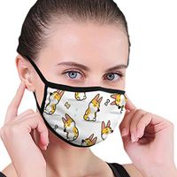 YOFFYO Soft Mouth Covers Earloop Anti-Allergies for Dust Painting, Women Men Kids - Healthy (Corgi Dogs Mouth Cover)
