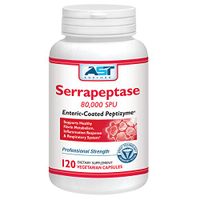 Serrapeptase 80,000 SPU – 120 Vegetarian Capsules - Premium Natural Systemic Enzyme – Enteric-Coated Serrapeptase – AST Enzymes