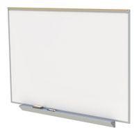 Ghent 48.50" x 72.50" Aluminum Frame Premium Porcelain Magnetic Whiteboard - 1" Maprail, 4 Markers & Eraser - Made in the USA