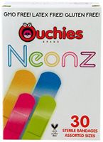 Ouchies Neonz Sterile Bandages Assorted Sizes, 30 Count