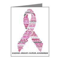 Note Card Pink Ribbon Breast Cancer Awareness