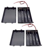 Super-Dad 6PCS 3 x 1.5V AA Plastic Battery Holder with Switch ON/Off Cover Spring Clip Case Box Black Red Wire Leads (4AA)