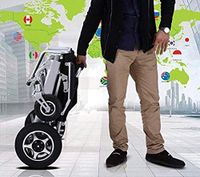 Electric Wheelchair, Fold & Travel Lightweight Motorized Electric Power Wheelchair Scooter, Aviation Travel Safe Electric Wheelchair Foldable Heavy Duty Power Wheel Chair