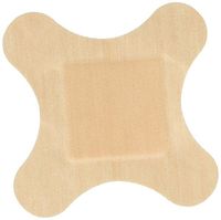 Coverlet Fabric 4 Wing Bandages, 3" x 3", Box of 50