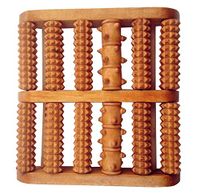 Wooden Footrest Foot Massage Rubbing Row Roller Wooden Massager-6 Row