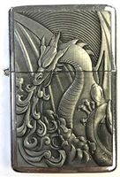 Eclipse Biker Fire Dragon Design Windproof Jet Flame Pocket Torch Lighter, 1880