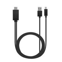Chezaa USB C Micro-USB to HDMI 4K Cable HDTV TV Digital AV High-Speed Adapter Compatible TV Monitor Laptop PC (Black)