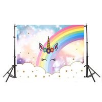 JYUAN Unicorn Photography Backdrop Birthday Party Photo Background Kids Infant Newborn Baby Shower Studio Props