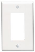 Leviton 80601-W 1-Gang Decora/GFCI Device Wallplate, Midway Size, Thermoset, Device Mount, White