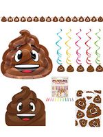 Olive Occasions Crap Poop Happy Birthday Disposable Paper Party Supplies 16 Plates, 16 Napkins, Banner, Dizzy Danglers, Loots Bags, 12 Candles
