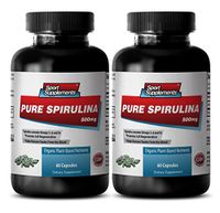 Chlorella Spirulina Tablets Raw - Pure Spirulina 500mg - Boost Immune System and Energy with Pure Spirulina Supplement (2 Bottles 120 Capsules)