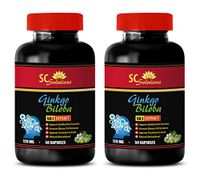 Brain Booster nootropic Supplement for Focus - Ginkgo BILOBA 50:1 Extract 120MG - Wellness Formula Pills - 2 Bottles (100 Capsules)