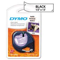 DYMO 16952 LetraTag Plastic Label Tape Cassette, 1/2-Inch x 13ft, Clear