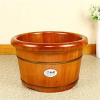 Foot tub- Round-Edge Foot Bath Barrel with Lid Solid Cedar Wood Foot Basin Tub Bucket for Foot Bath Soak Thermal Insulation Wooden Basin (Size:Diameter 39cm * Height 25cm), 25 High Round Buckets