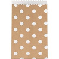 Creative Converting 20 Count Paper Treat Bags with Polka Dots, Small, Kraft Brown