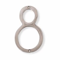 NACH HH-SDW6-ALM Shadow House Address Number - #8, Polished Aluminium, 6"